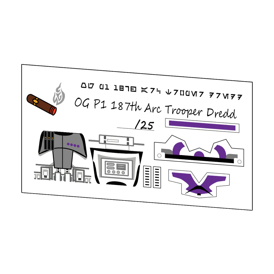 OGP1 187TH ARC TROOPER DREDD DECAL (LIMITED EDITION)